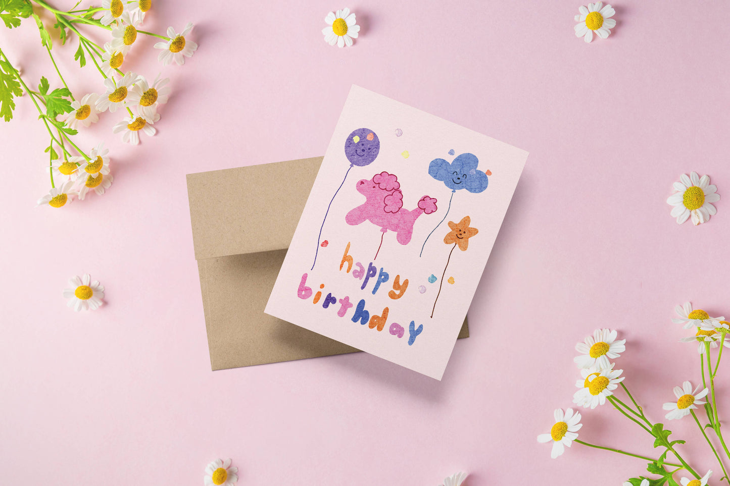 Balloon Dog Birthday Card by Rhubarb Rodeo