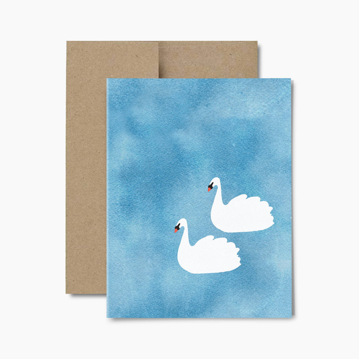 Blank Swan Greeting Card by Rhubarb Rodeo