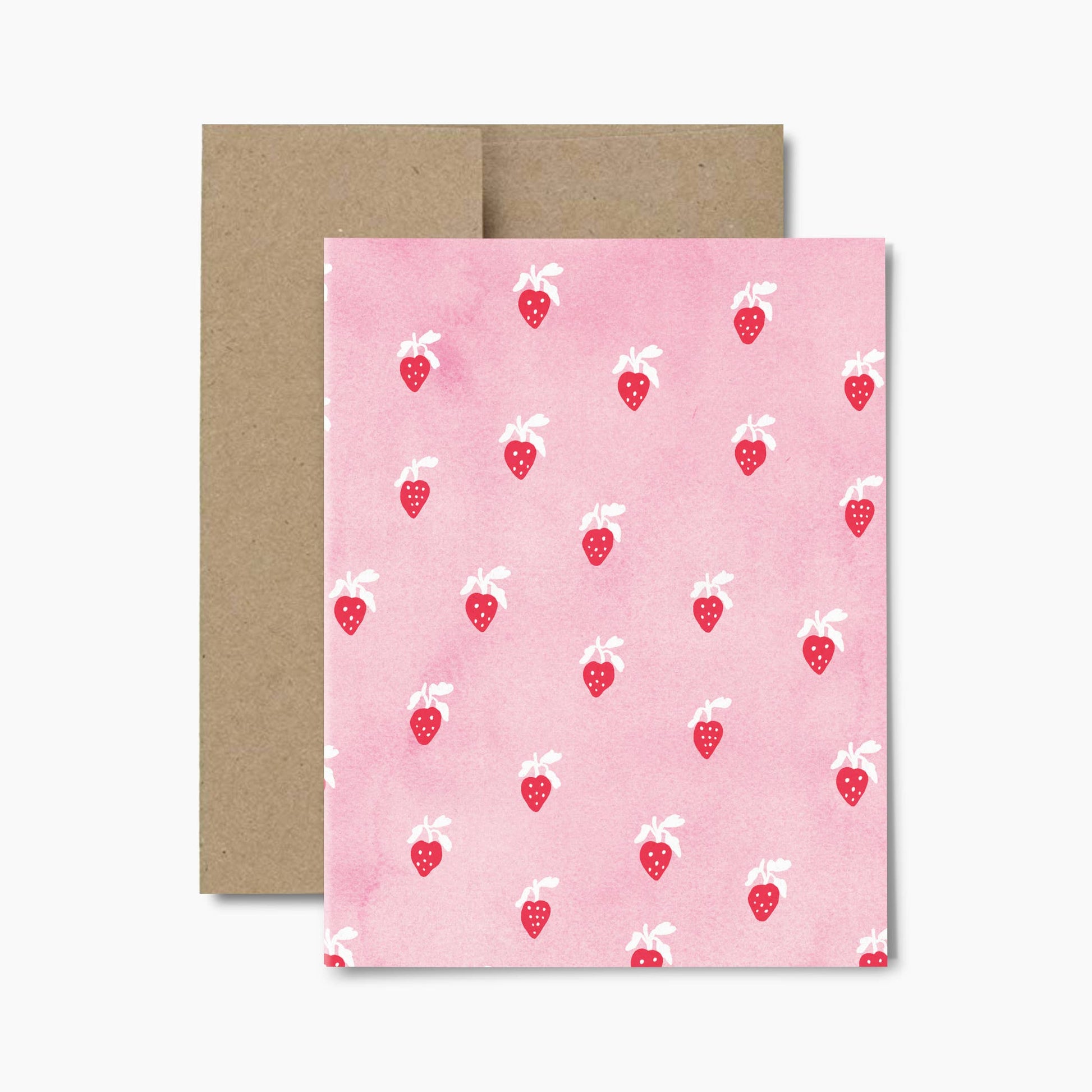 Blank Strawberries Card by Rhubarb Rodeo