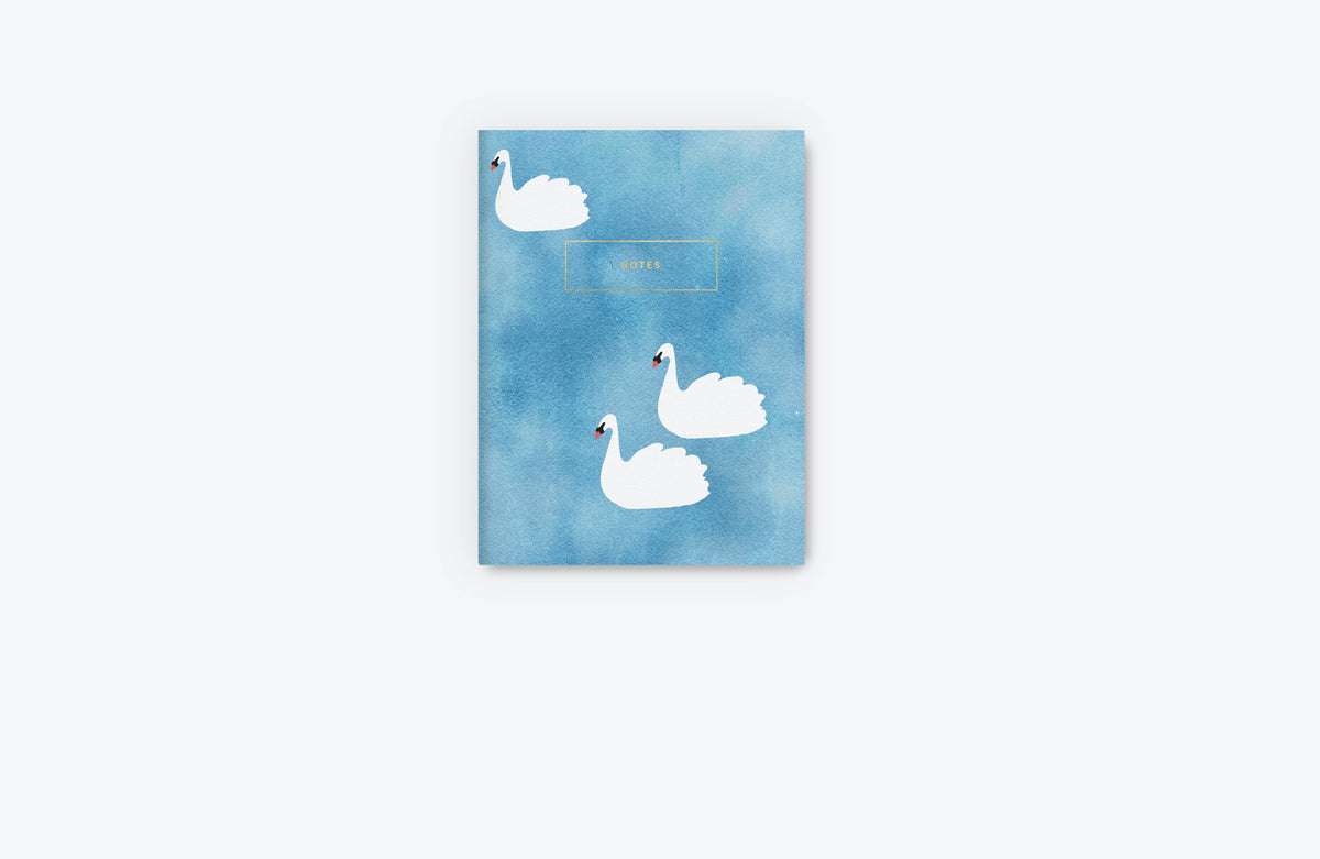 Artist Notebook Swans by Rhubarb Rodeo