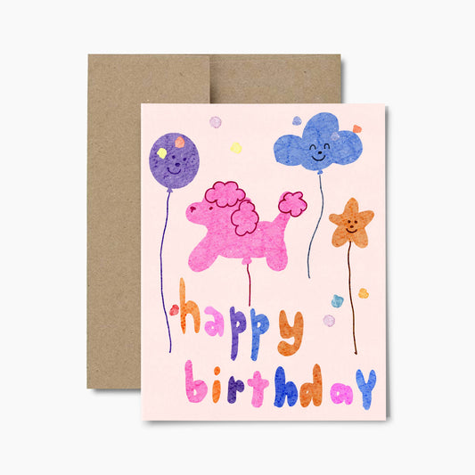 Balloon Dog Birthday Card by Rhubarb Rodeo