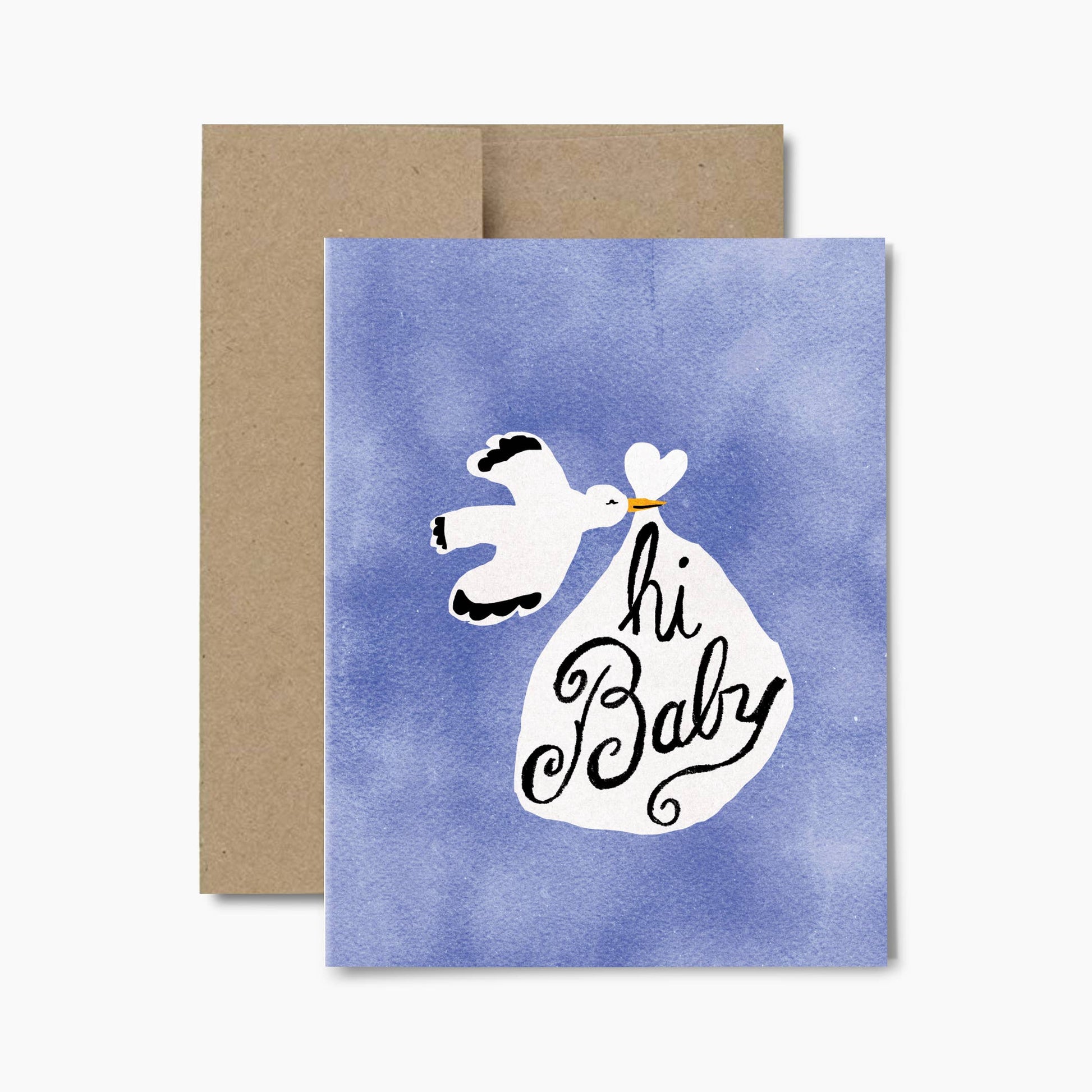 Hi Baby Stork Card by Rhubarb Rodeo